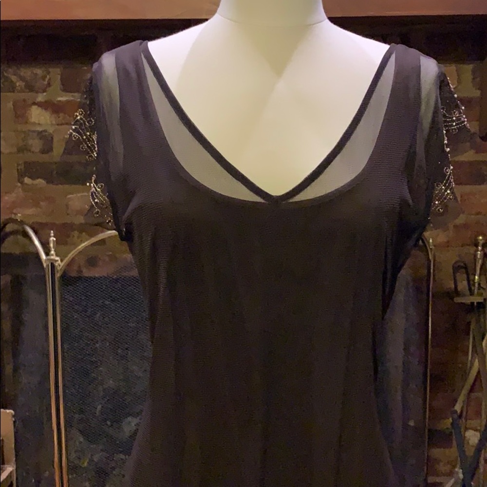 Mixit brown sheer flapper dress